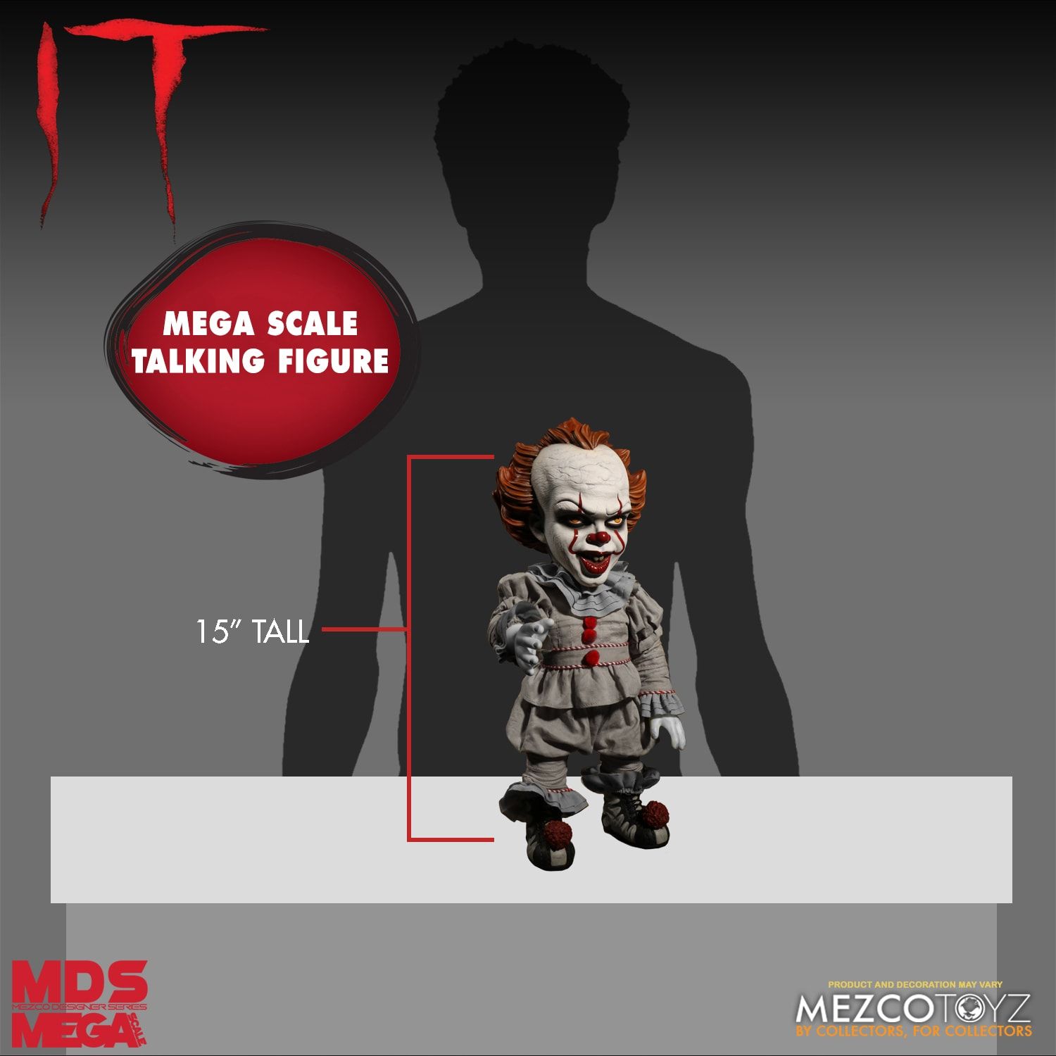 Mezco Toyz IT 2017 Pennywise MDS Mega Scale Talking Doll 38cm