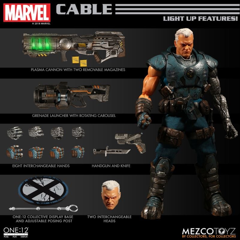 Details about   Mezco One:12 CABLE 2 HEAD SCULPTS CLOSED MOUTH & OPEN MOUTH