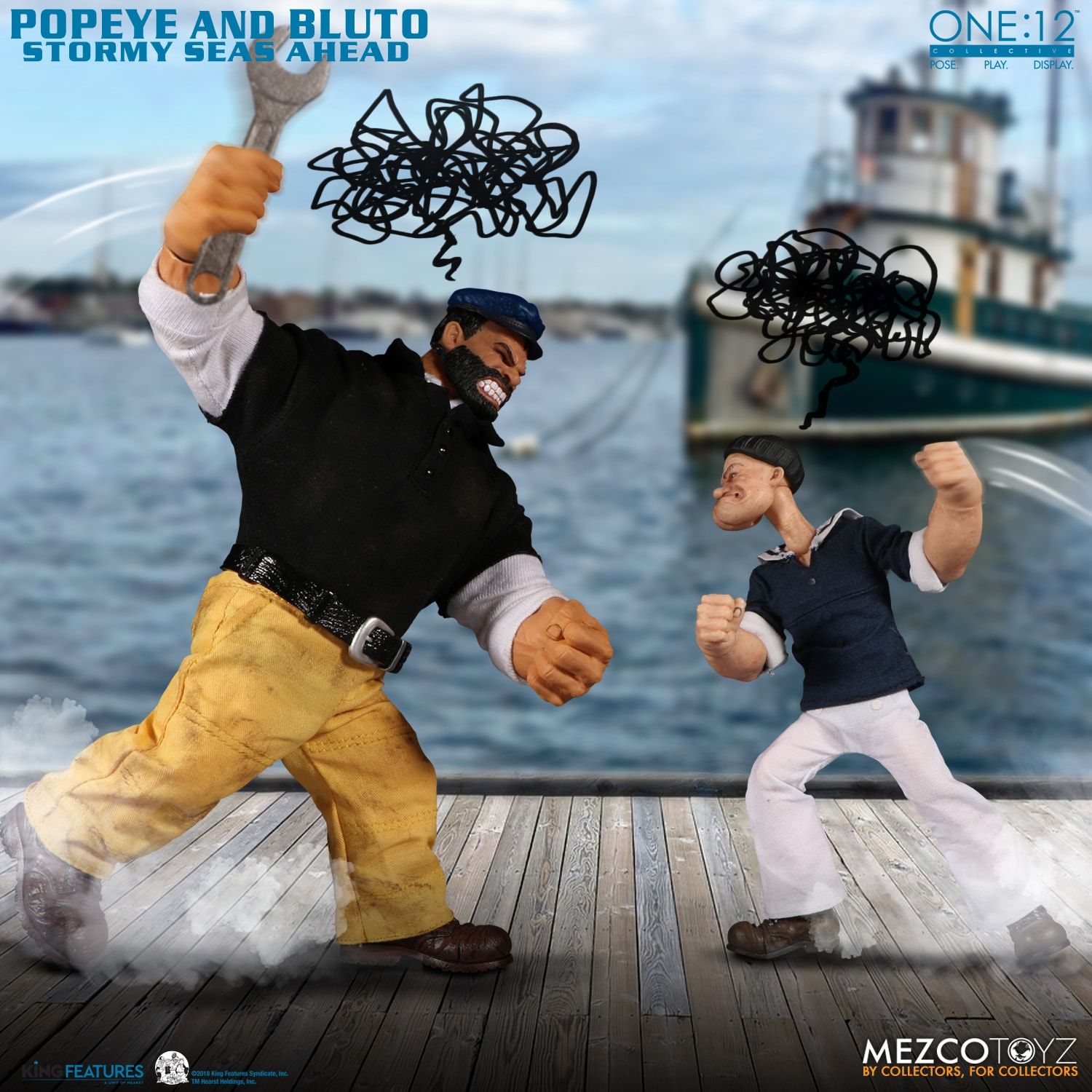 POPEYE & BLUTO Actionfiguren Stormy Seas Ahead Deluxe Box ONE:12 Mezco Toyz 16cm 