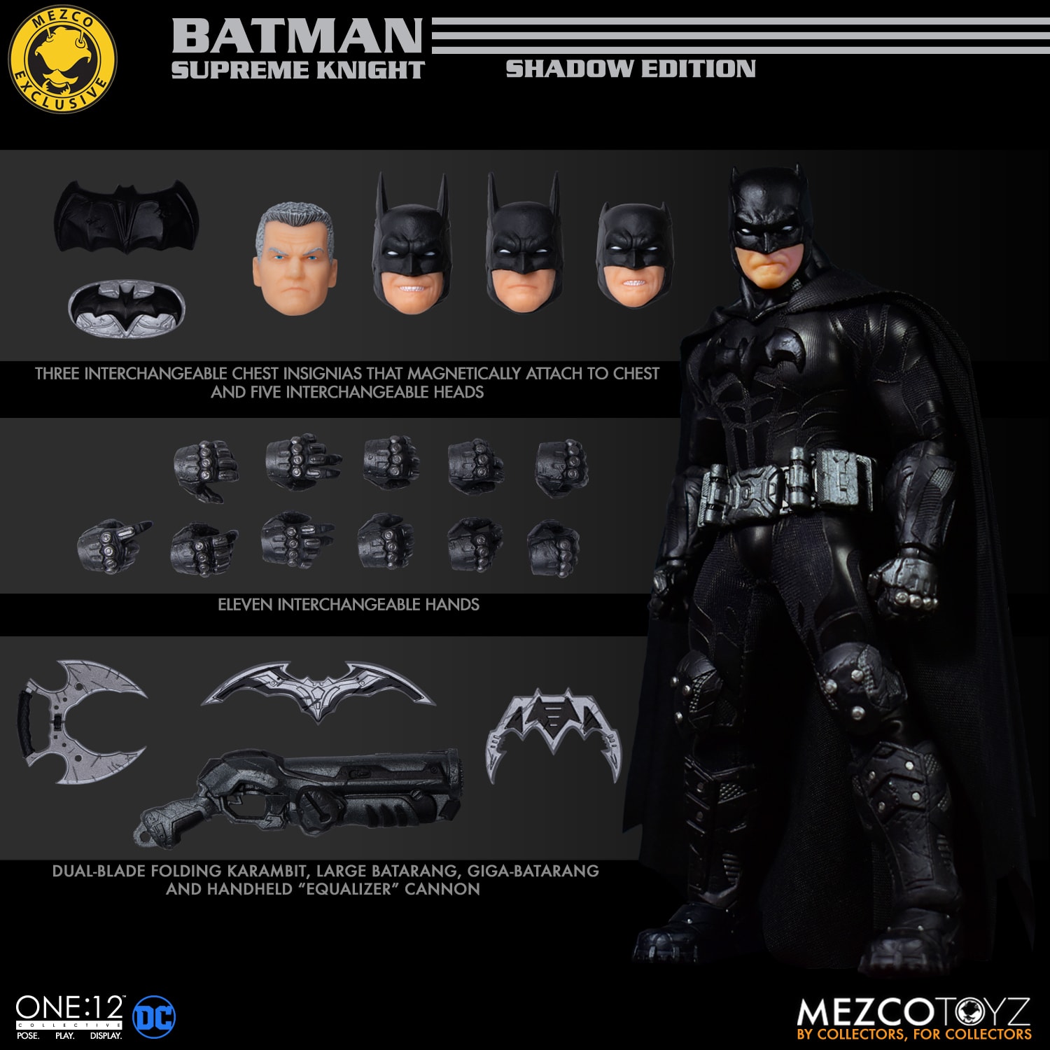 Details about   Mezco One:12 MDX Batman Old Bruce Wayne Supreme Knight Shadow Limited Edition 