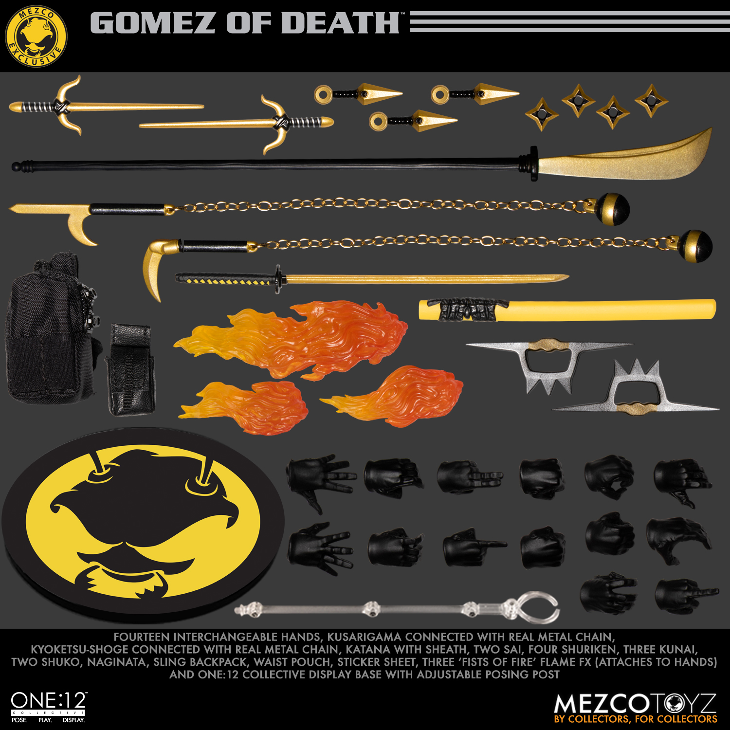 Mezco One:12 GOMEZ OF DEATH KATANA WITH SHEATH 