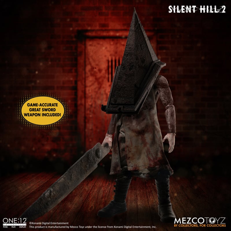 Silent Hill-Action Figure sem rosto, cabeça triangular, pirâmide vermelha,  filme móvel, periférico, figura manual, presente de Natal, genuíno, 2