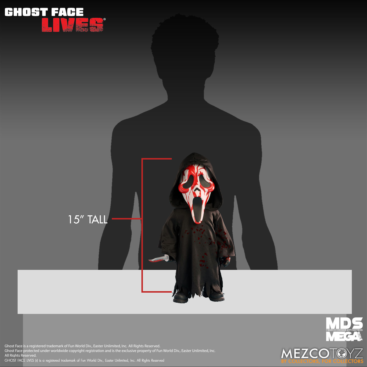 MDS Mega Scale Bloody Ghost Face | Mezco Toyz